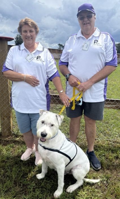 Gary, Kerrie and Bailey, a PAWS volunteer team