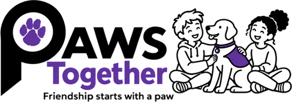 PAWS Together program logo: Friendship starts with a paw